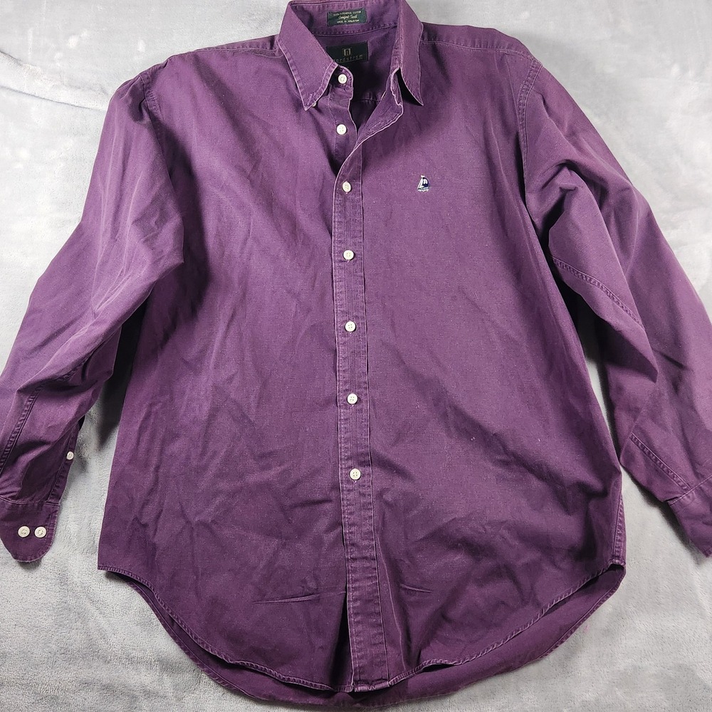 NORDSTROM Mens Small Comfort Twill Button Down Shirt Purple Long Sleeve